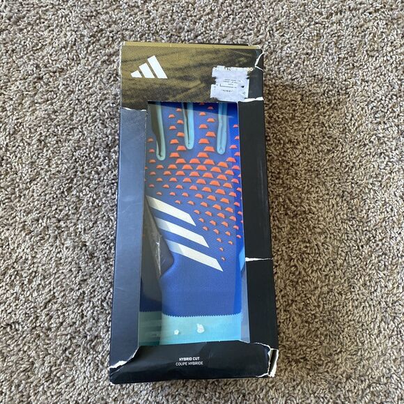 Adidas Predator Pro Goalkeeper Gloves Adult Size 12 IA0864 Goalie Blue New - Picture 2 of 8